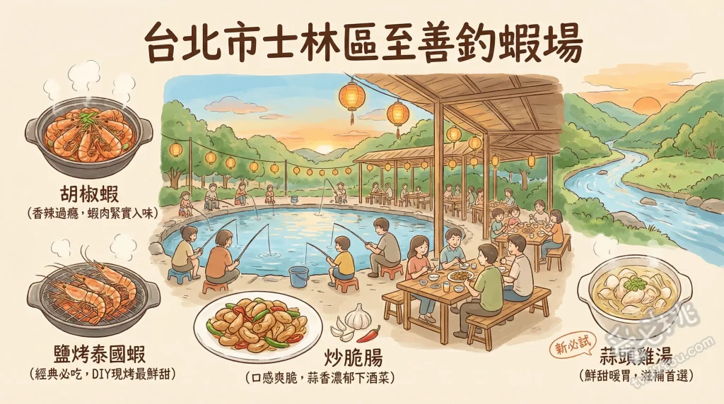 台北市士林區至善釣蝦場