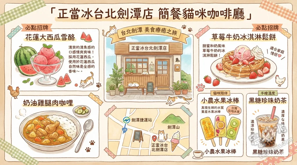 正當冰台北劍潭店 簡餐貓咪咖啡廳