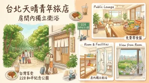 台北天晴青年旅店-房間內獨立衛浴