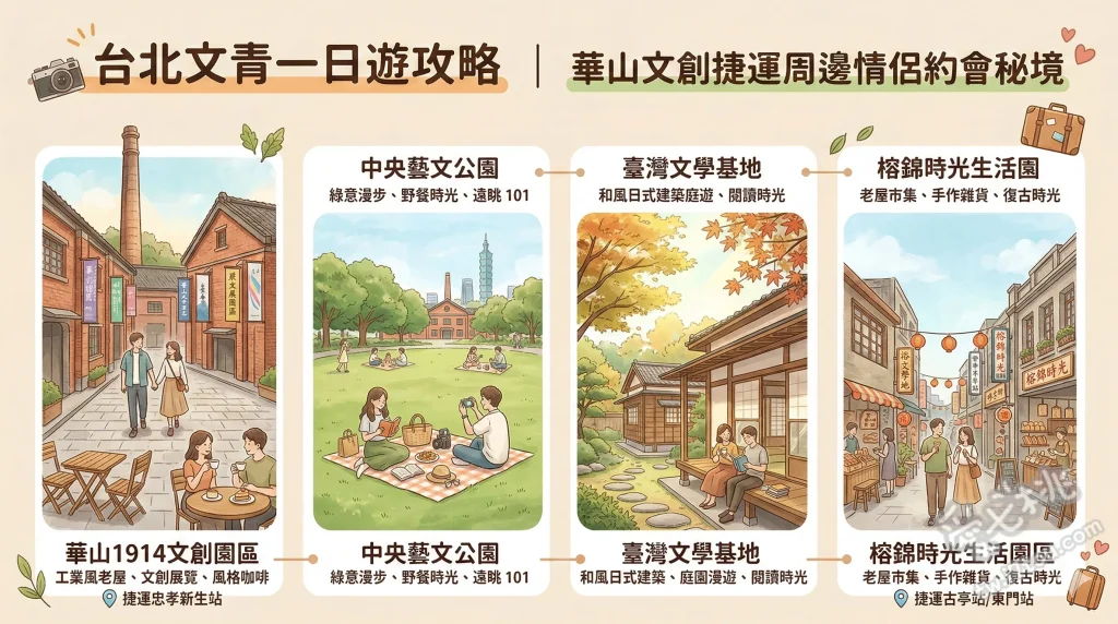 台北文青一日遊攻略｜華山文創捷運周邊情侶約會秘境