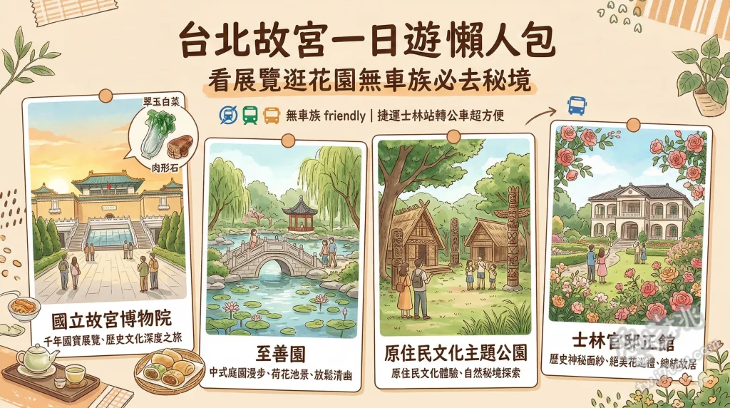 台北故宮一日遊懶人包｜看展覽逛花園無車族必去秘境