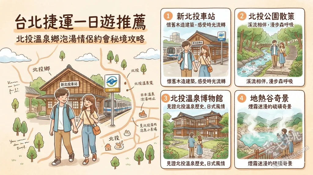 台北捷運一日遊推薦｜北投溫泉鄉泡湯情侶約會秘境攻略