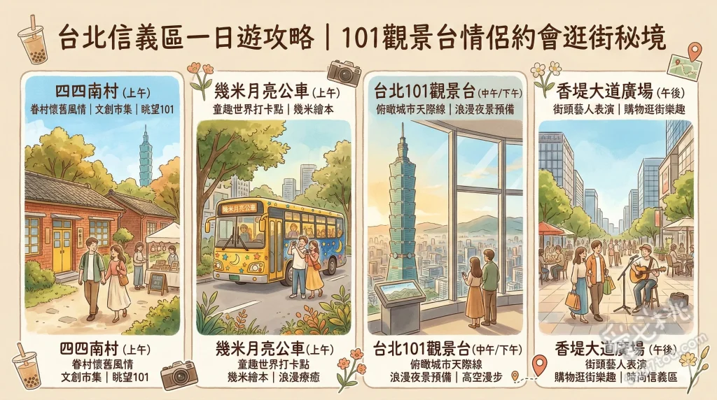台北信義區一日遊攻略｜101觀景台情侶約會逛街秘境
