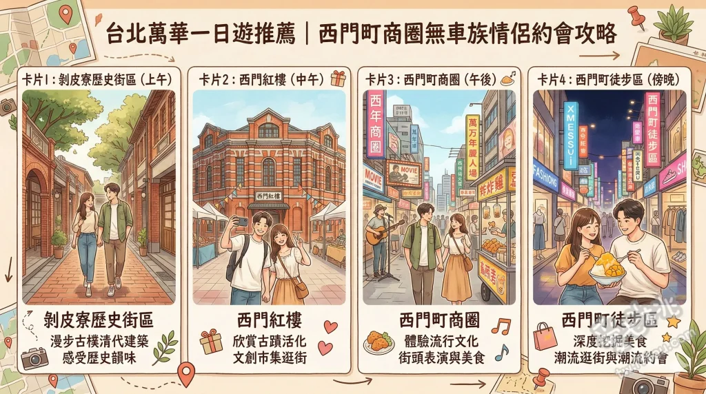 台北萬華一日遊推薦｜西門町商圈無車族情侶約會攻略