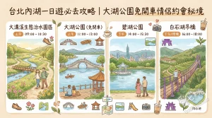台北內湖一日遊必去攻略｜大湖公園免開車情侶約會秘境