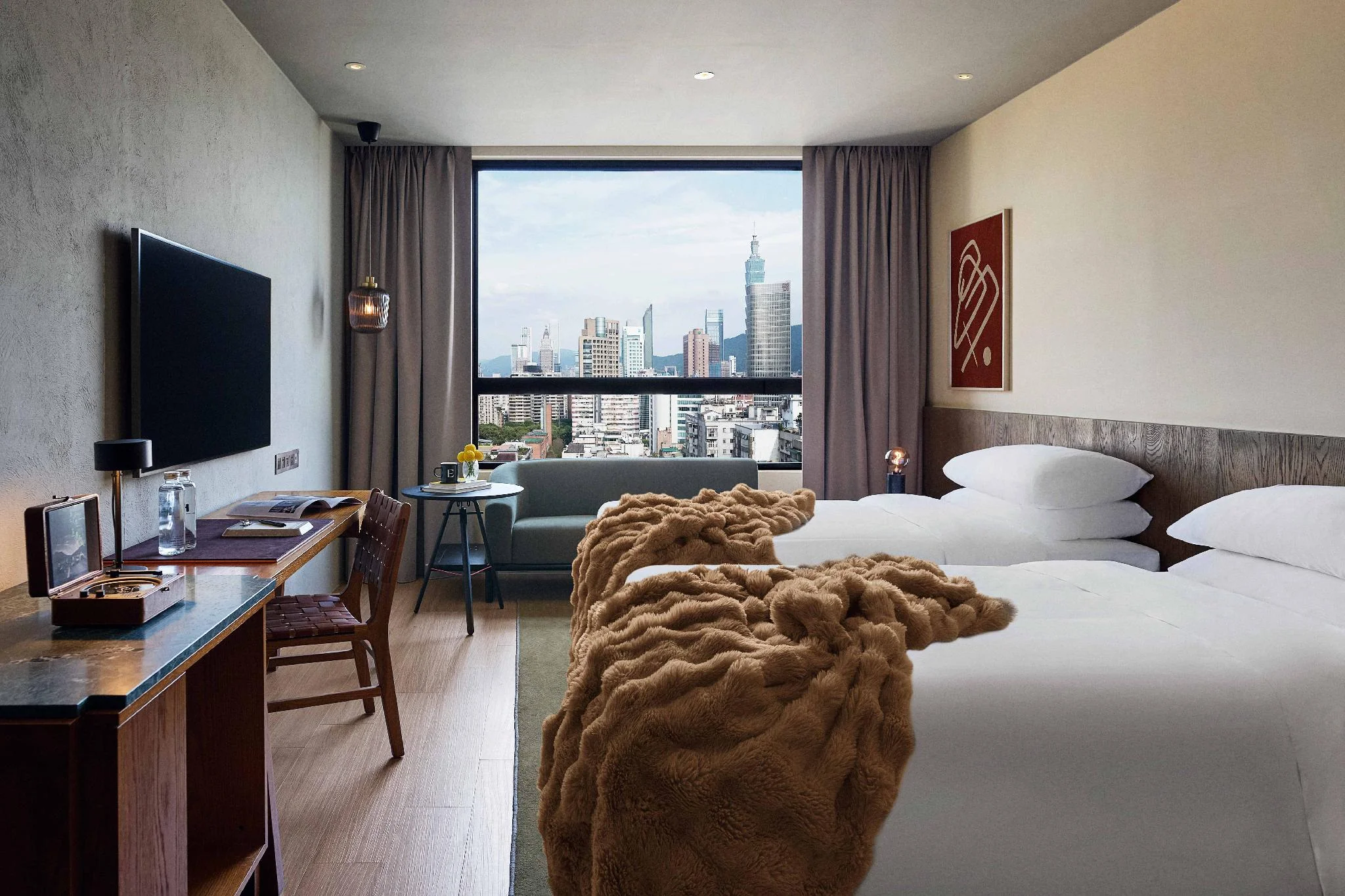 市景房(2張單人床) (2 Twin City View)